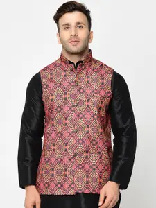 Kaifoo Men Multi color regular-fit Printed Nehru jacket