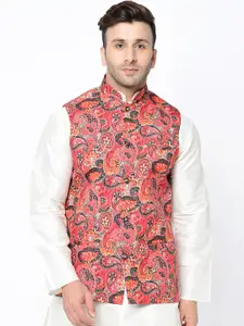 Kaifoo Men Multicoloured Printed Woven Nehru Jacket