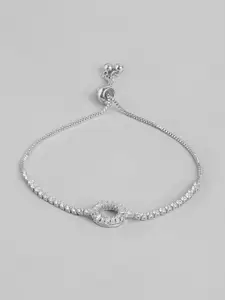 Blueberry Women Silver-Toned Silver-Plated Charm Bracelet