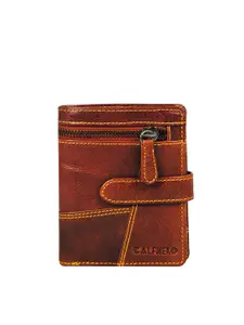CALFNERO Men Brown Leather Three Fold Wallet