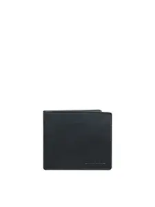 CALFNERO Men Black Textured Leather Two Fold Wallet