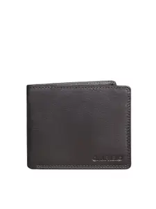 CALFNERO Men Brown Textured Leather Two Fold Wallet