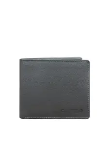 CALFNERO Men Grey Leather Two Fold Wallet