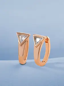 MINUTIAE Rose Gold Geometric Studs Earrings