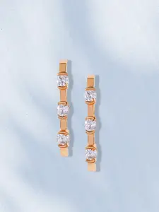 MINUTIAE Rose Gold Geometric Drop Earrings