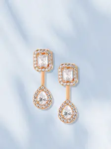 MINUTIAE Rose Gold Geometric Studs Earrings