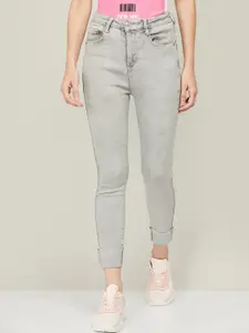 Fame Forever by Lifestyle Women Grey Slim Fit Heavy Fade Jeans