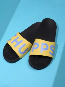 CHUPPS Women Yellow & Black Printed Rubber Slip-On