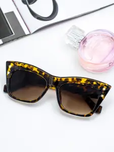 Bellofox Women Brown Lens & Brown Rectangle Sunglasses
