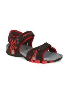 Bata Boys Black & Red Sports Sandals