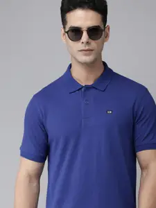 Arrow Sport Men Dark Blue Polo Collar Short Sleeves T-shirt