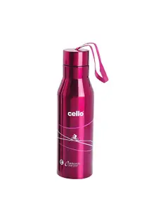 Cello Pink Printed Stainless Steel  Water Bottle 750 ml