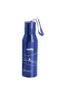 Cello Unisex Blue Printed Refresh Stainless Steel Water Bottle