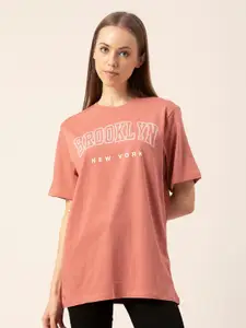 Lounge Dreams Typography Printed Pure Cotton Oversized T-shirt