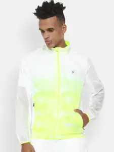 Van Heusen Flex Men White Colourblocked Sporty Jacket