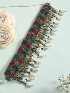 justpeachy Green & Maroon Necklace