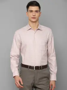 Louis Philippe Men Pink Checked Formal Shirt