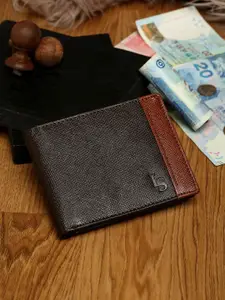 LOUIS STITCH Men Brown Leather Two Fold Wallet