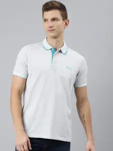 Woods Men Grey Polo Collar T-shirt