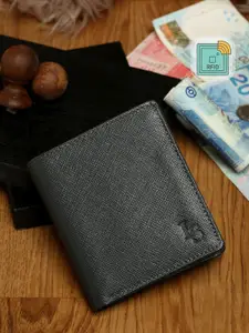 LOUIS STITCH Men Grey Italian Saffiano Leather Wallet