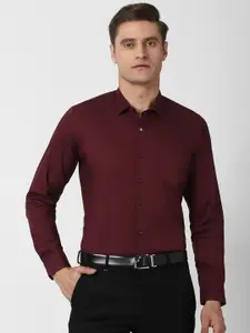 Van Heusen Men Maroon Slim Fit Formal Shirt