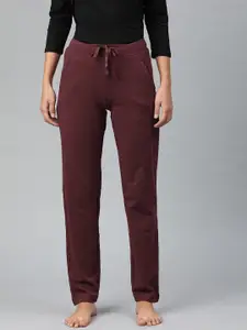 Van Heusen Women Burgundy Solid Smart Tech Easy Stain Release Lounge Pants