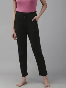 Van Heusen Women Black Solid Smart Tech+ Easy Stain Release Lounge Pants