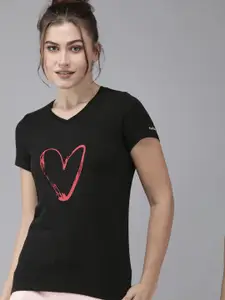 Van Heusen Women Front Print V-Neck Short Sleeve Lounge T-Shirt