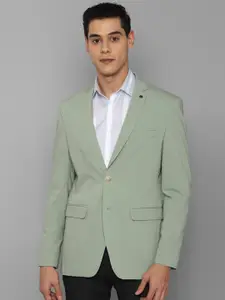 Allen Solly Men Green Solid Slim Fit Single-Breasted Blazer