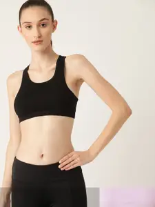 DressBerry Pack of 2 Solid Non-Padded Sports Bras