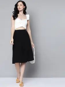 SASSAFRAS White Sweetheart Neck Crop Top