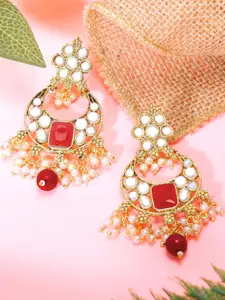 LIVE EVIL Red Contemporary Chandbalis Earrings