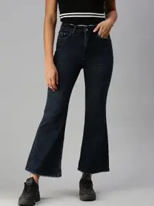 SHOWOFF Women Blue Bootcut High-Rise Light Fade Stretchable Jeans