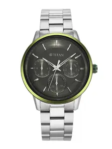Titan Men Dial & Stainless Steel Bracelet Style Straps Analogue Watch 90133KM01