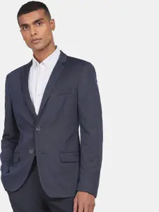 AD By Arvind Men Blue Single-Breasted Blazers