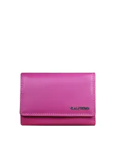 CALFNERO Women Pink Leather Two Fold Wallet