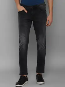 Allen Solly Men Black Slim Fit Low Distress Heavy Fade Jeans