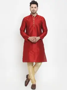 Kaifoo Men Maroon Kurta