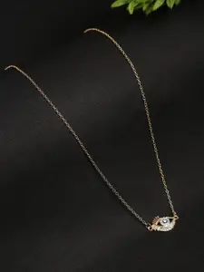 Celena Cole Gold-Toned & White Evil Eye Pendant Necklace