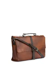 Tortoise Alfredo Brown Genuine Leather Laptop Bag