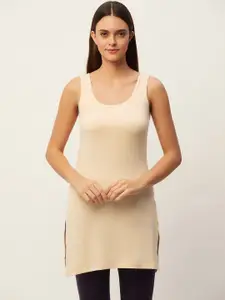 Lady Lyka Women Beige Solid Cotton Slips