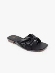 Gibelle Women Black Solid Open Toe Flats