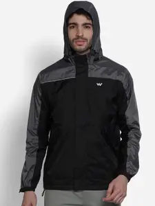 Wildcraft Men Grey Solid Hooded Rain Jacket