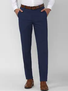 Peter England Men Navy Blue Slim Fit Trousers