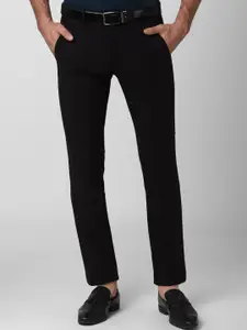 V Dot Men Black Slim Fit Trousers