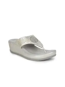 Liberty Silver-Toned Embellished Platform Sandals
