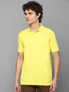 Allen Solly Men Yellow Solid Polo Collar T-shirt