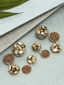 Bijoux by Priya Chandna Gold-Toned Contemporary Chandbalis Earrings