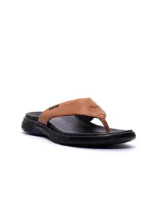 Buckaroo Men Tan & Black Leather Comfort Sandals