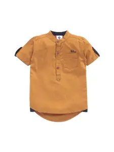 TONYBOY Boys Mustard Premium Cotton Casual Shirt